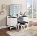 Talei 6-drawer Vanity Set with Hollywood Lighting Black and White - Furniture Now (CA)