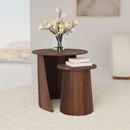 Yency 2-piece Round Mango Wood Nesting Table Set Dark Brown - Furniture Now (CA)