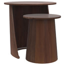 Yency 2-piece Round Mango Wood Nesting Table Set Dark Brown - Furniture Now (CA)