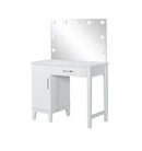 Elijah Vanity Set with LED Lights White and Dark Grey - Furniture Now (CA)