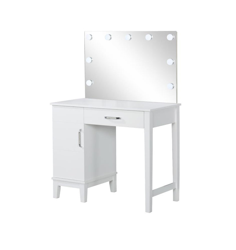 Elijah Vanity Set with LED Lights White and Dark Grey - Furniture Now (CA)