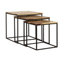 Belcourt 3-piece Square Nesting Tables Natural and Black - Furniture Now (CA)
