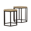 Adger 2-piece Hexagon Nesting Tables Natural and Black - Furniture Now (CA)
