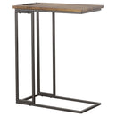Rudy Snack Table with Power Outlet Gunmetal and Antique Brown - Furniture Now (CA)