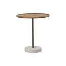 Ginevra Round Wooden Top Accent Table Natural and White - Furniture Now (CA)