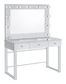 Umbridge 3-drawer Vanity with Lighting Chrome and White - Furniture Now (CA)