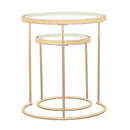Maylin 2-piece Round Glass Top Nesting Tables Gold - Furniture Now (CA)