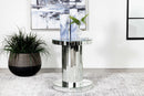 Dorielle Crystal Inlay Round Top Accent Table Mirror - Furniture Now (CA)