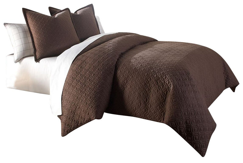 AICO Leigh 3-pc King Coverlet/Duvet Set in Cocoa image