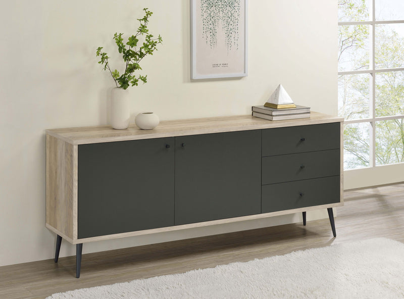 Maeve 2-door Engineered Wood Accent Cabinet Grey and Antique Pine - Furniture Now (CA)