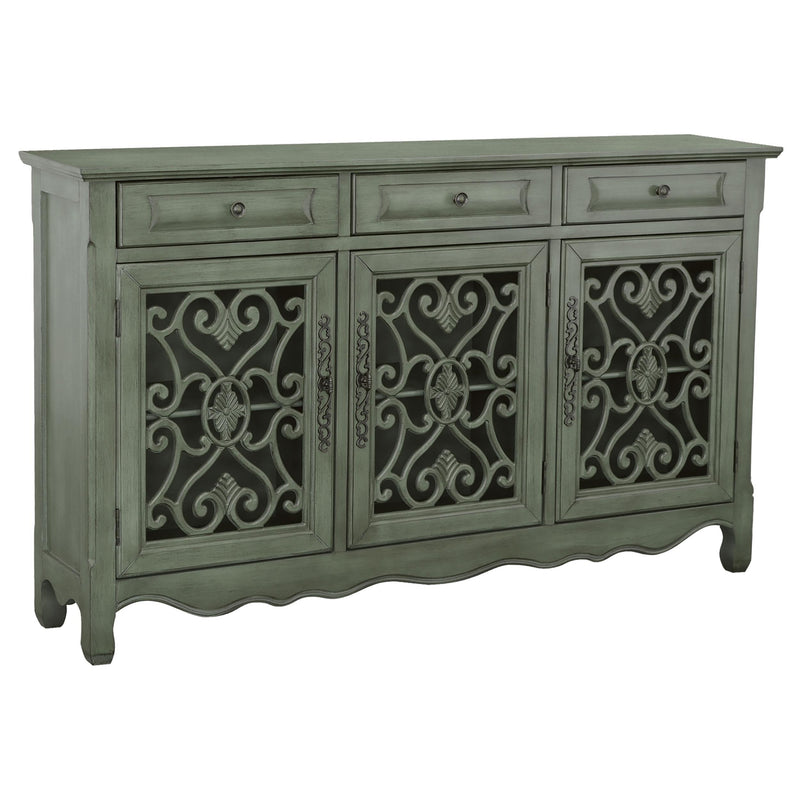 Madeline 3-door Accent Cabinet Antique Green - Furniture Now (CA)