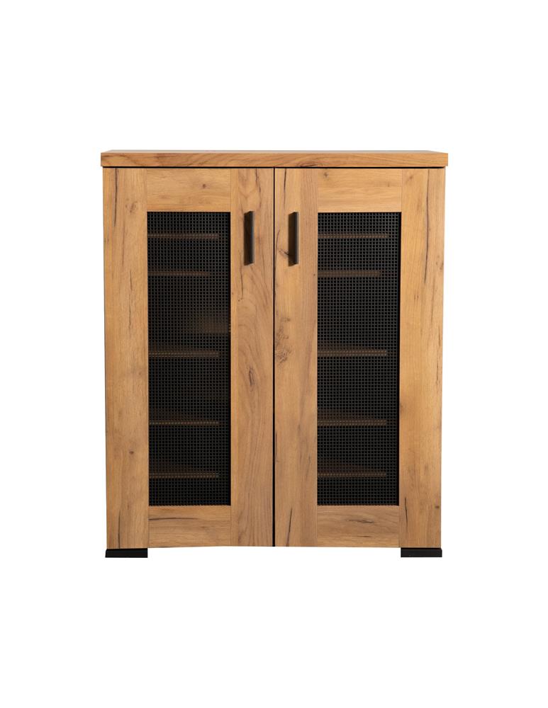 Bristol Metal Mesh Door Accent Cabinet Golden Oak - Furniture Now (CA)