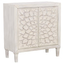 Clarkia Accent Cabinet with Floral Carved Door White - Furniture Now (CA)