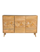 Alyssum Checkered Pattern 3-door Accent Cabinet Natural - Furniture Now (CA)