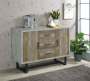 Abelardo 3-drawer Accent Cabinet Weathered Oak and Cement - Furniture Now (CA)