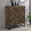 Carolyn 2-door Accent Cabinet Rustic Oak and Gunmetal - Furniture Now (CA)