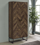 Carolyn 2-door Accent Cabinet Rustic Oak and Gunmetal - Furniture Now (CA)