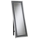 Carisi Rectangular Standing Mirror with LED Lighting Silver - Furniture Now (CA)