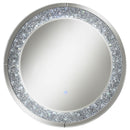 Lixue Round Wall Mirror with LED Lighting Silver - Furniture Now (CA)