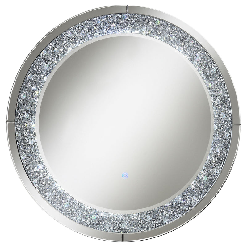 Lixue Round Wall Mirror with LED Lighting Silver - Furniture Now (CA)