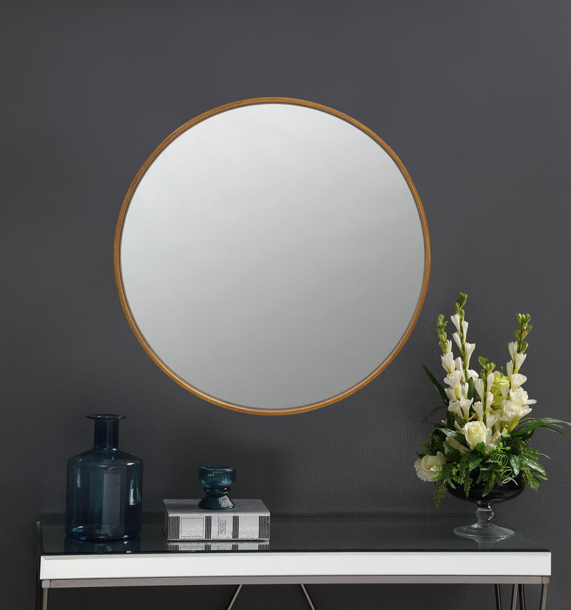 O'Malley Round Mirror Brass - Furniture Now (CA)
