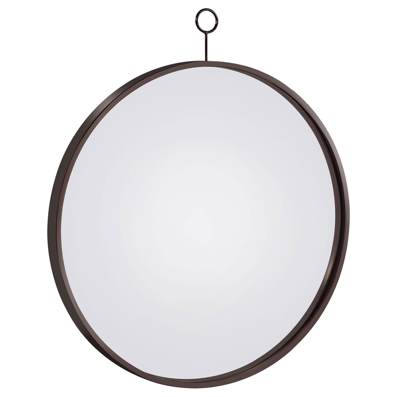 Gwyneth Round Wall Mirror Black Nickel - Furniture Now (CA)