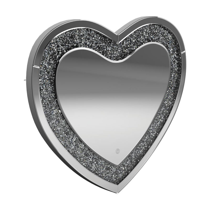 Aiko Heart Shape Wall Mirror Silver - Furniture Now (CA)
