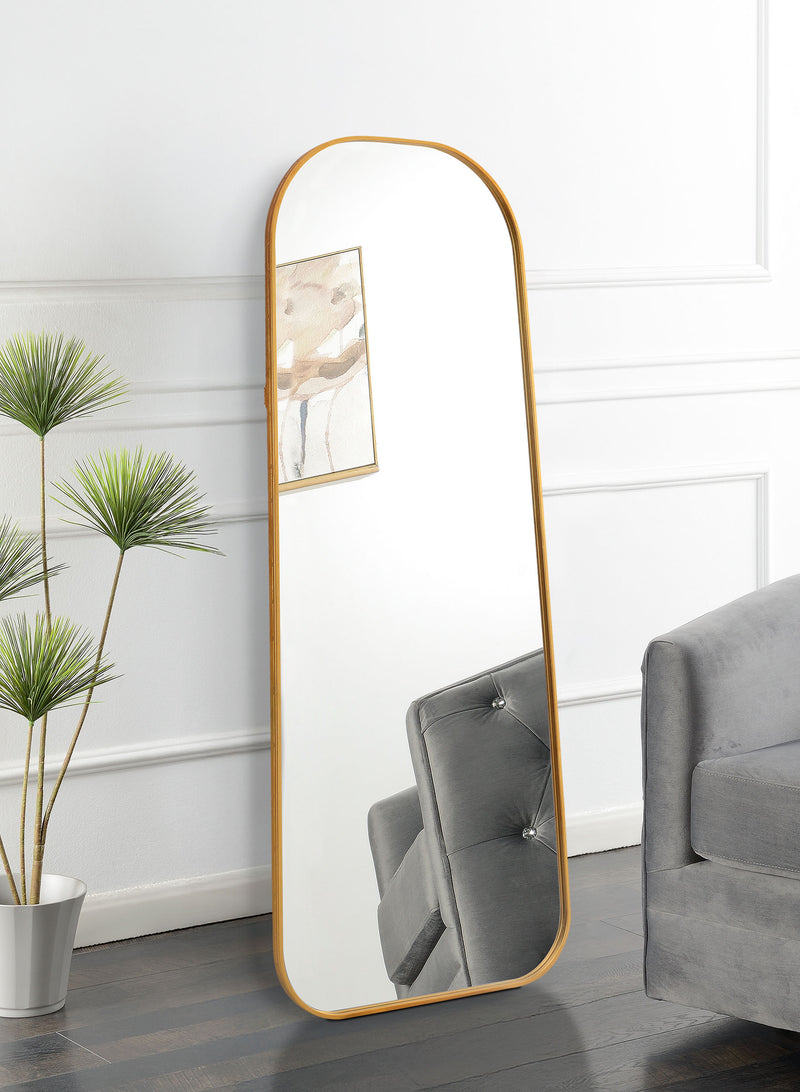 Simeon Metal Frame Full Length 51" Floor Mirror Antique Gold - Furniture Now (CA)