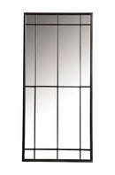 Annetta Rectangular Window Pane Wall Mirror Black - Furniture Now (CA)