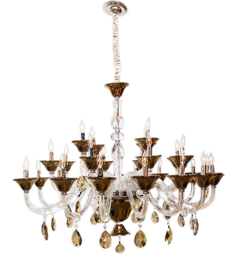 Aico Lighting Rundale 28 Light Chandelier in Clear and Chrome image