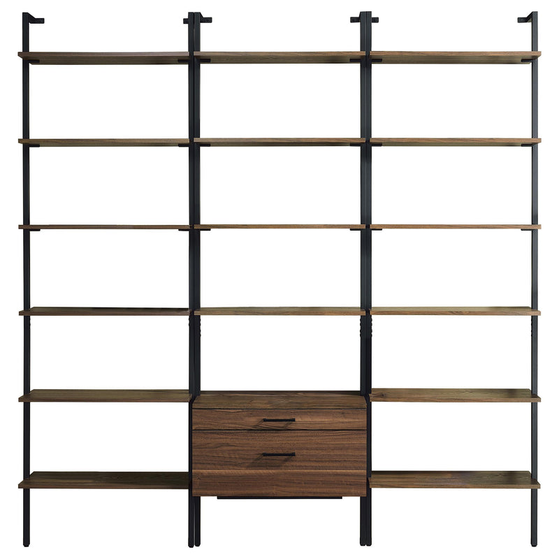 Owens 3-piece 96-inch Wall Mounted Bookshelf Set Walnut - Furniture Now (CA)