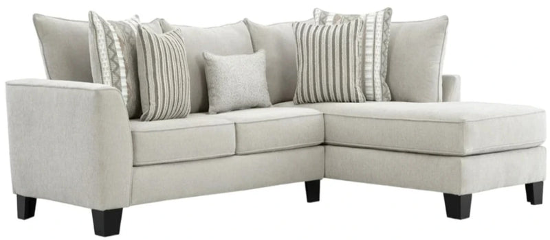 Albany Industries 2-Piece Bend Ivory Right-Arm Facing Chaise Sectional - Furniture Now (CA)