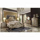 Dresden Bone PU & Gold Patina California King Bed - Furniture Now (CA)