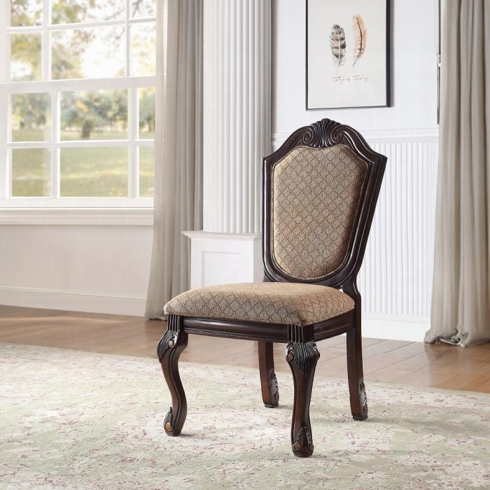 Chateau De Ville Fabric & Espresso Side Chair - Furniture Now (CA)