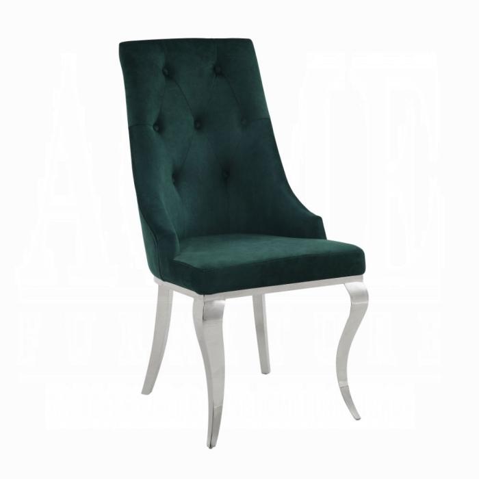 Dekel Green Fabric & Stainless Steel Side Chair - Furniture Now (CA)