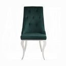 Dekel Green Fabric & Stainless Steel Side Chair - Furniture Now (CA)