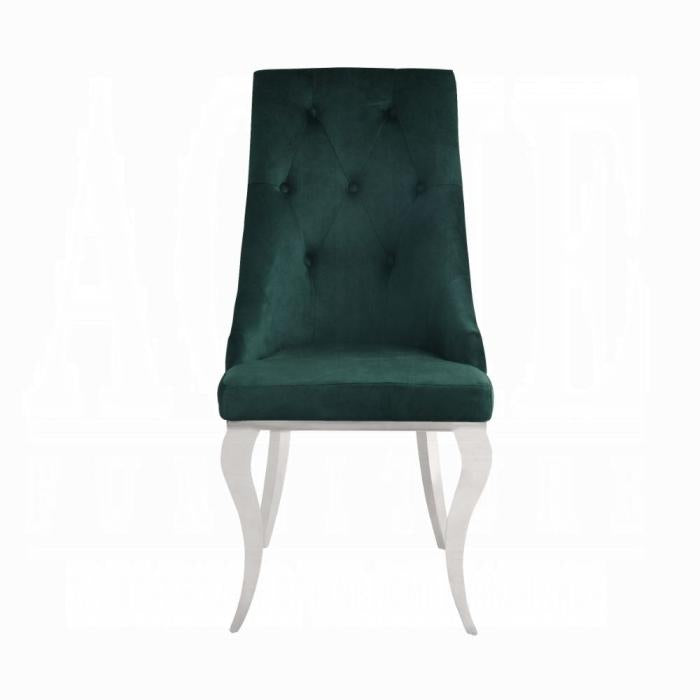 Dekel Green Fabric & Stainless Steel Side Chair - Furniture Now (CA)
