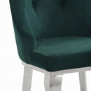 Dekel Green Fabric & Stainless Steel Side Chair - Furniture Now (CA)
