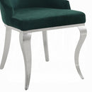 Dekel Green Fabric & Stainless Steel Side Chair - Furniture Now (CA)