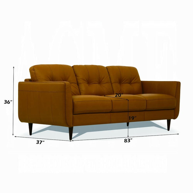 Radwan Camel Leather Sofa - Furniture Now (CA)