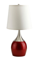 Willow Brushed Silver, Red Table Lamp - Furniture Now (CA)