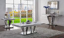 Satinka Light Gray Printed Faux Marble & Mirrored Silver Finish Table Set - Furniture Now (CA)