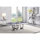 Zasir Gray Printed Faux Marble & Mirrored Silver Finish Table Set - Furniture Now (CA)