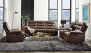 Aashi Brown Leather-Gel Match Sofa (Motion) - Furniture Now (CA)