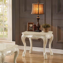 Acme Chantelle End Table with Marble Top in Pearl White 83542 - Furniture Now (CA)