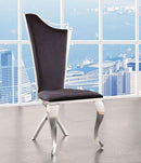 ACME Cyrene Faux Fabric Side Chair (Set of 2) in Stainless Steel 62079 - Furniture Now (CA)