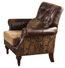 Acme Dreena Traditional Bonded Leather and Chenille Chair 05497 - Furniture Now (CA)