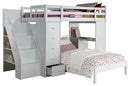 Acme Freya Loft Bed with Bookcase Ladder in White 37145 - Furniture Now (CA)
