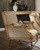 Acme Furniture Daesha Accent Chair in Tan Flannel & Antique Gold 50838 - Furniture Now (CA)