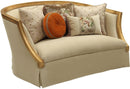 Acme Furniture Daesha Loveseat in Tan Flannel & Antique Gold 50836 - Furniture Now (CA)